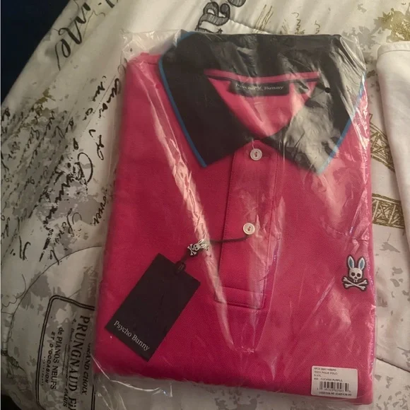 Psycho Bunny Pink and Black Polo Shirt Vibrant Style bundle size 8 (XXL) - Picture 1 of 3